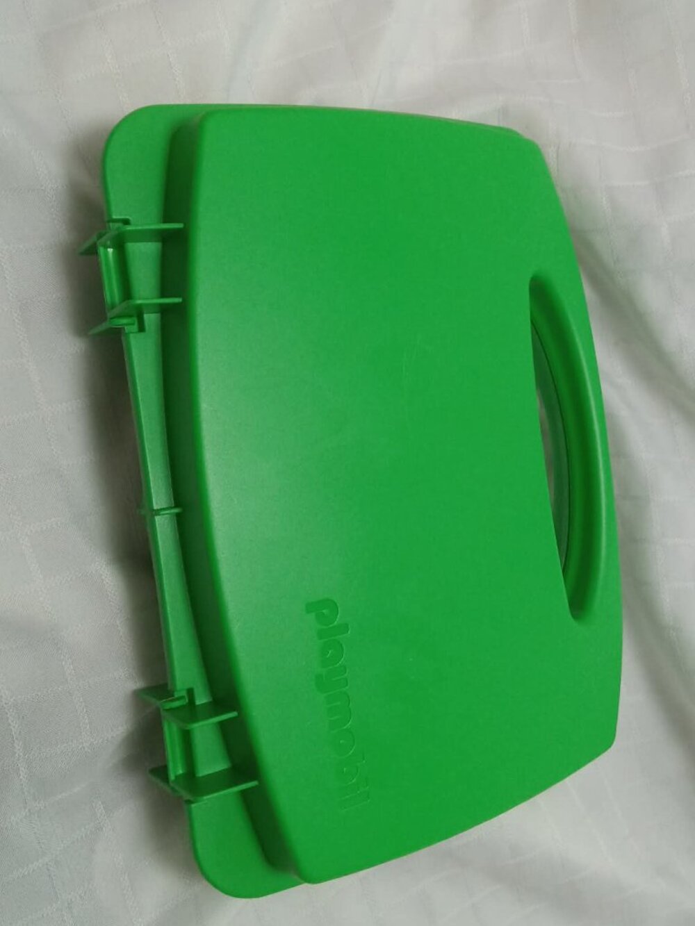 Playmobil green carrying case made of durable plastic, medium model empty